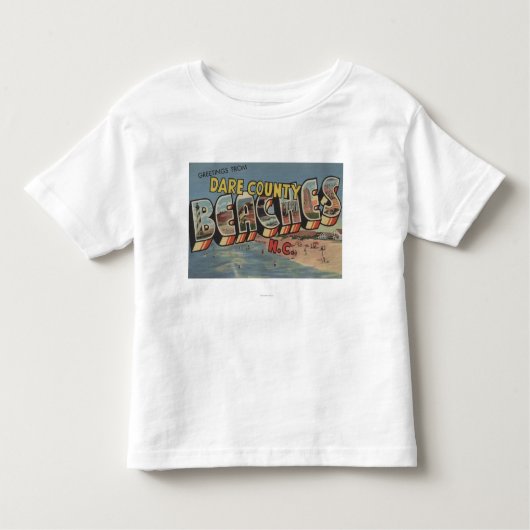 Grote letterscènes - Dare County Beaches, NC Kinder Shirts (Voorkant)