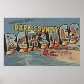 Grote letterscènes - Dare County Beaches, NC Poster (Voorkant)