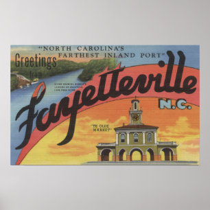 Grote letterscènes - Fayetteville, NC Poster