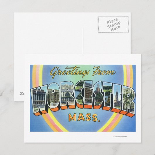 Grote letterscènes - groeten van 2 briefkaart (Voorkant / Achterkant)