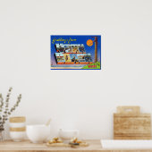 Grote letterscènes, groeten van 3 poster (Keuken)