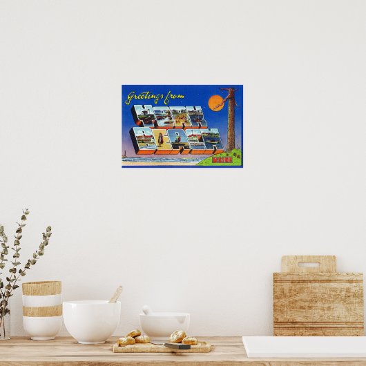 Grote letterscènes, groeten van 3 poster (Keuken)