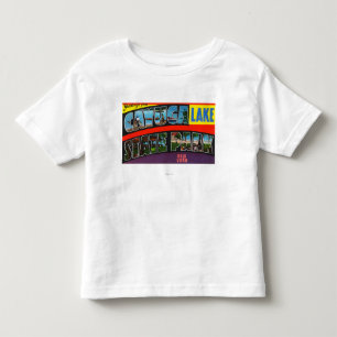 Grote letterscènes, groeten van 4 kinder shirts
