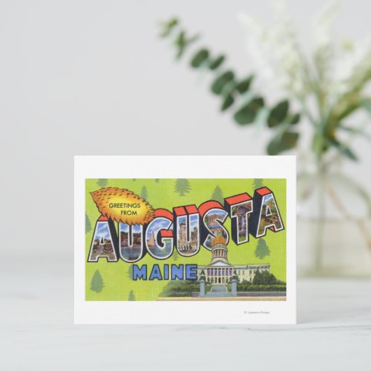 Grote letterscènes, groeten van 5 briefkaart (Staand voorkant)