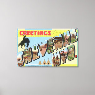 Grote letterscènes, groeten van canvas afdruk