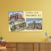 Grote letterscènes - Hendersonville, NC 2 Canvas Afdruk (Insitu (Woonkamer))