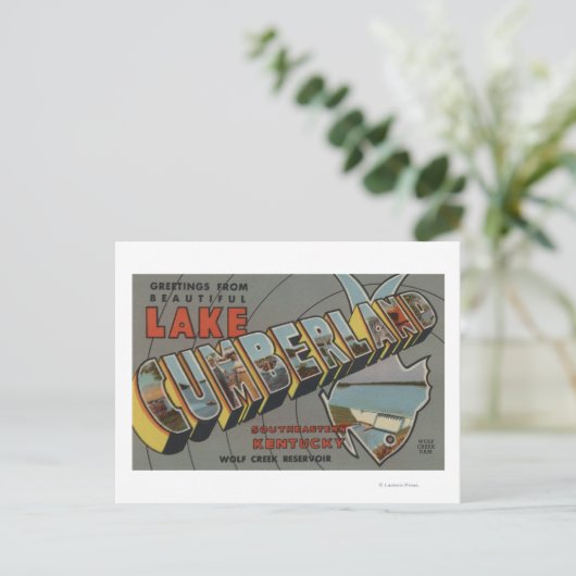 Grote letterscènes - meer van Cumberland, KY Briefkaart (Staand voorkant)
