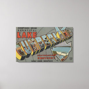 Grote letterscènes - meer van Cumberland, KY Canvas Afdruk