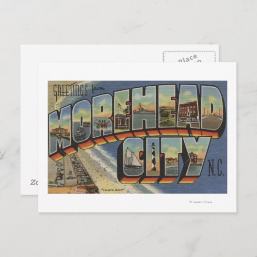 Grote letterscènes - Morehead City, NC Briefkaart (Voorkant / Achterkant)