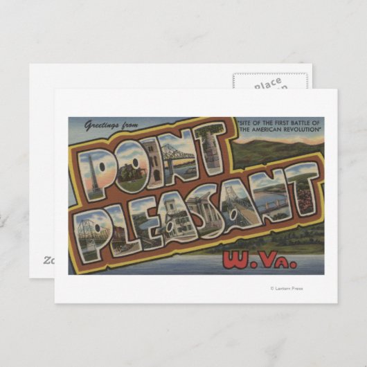 Grote letterscènes - Point Pleasant, WV Briefkaart (Voorkant / Achterkant)