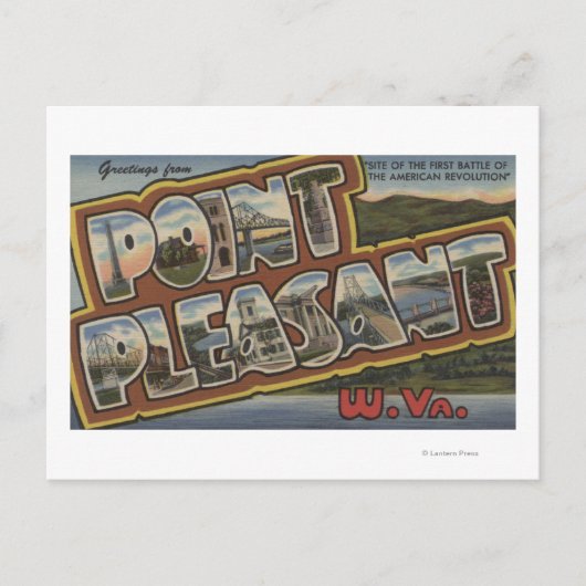 Grote letterscènes - Point Pleasant, WV Briefkaart (Voorkant)