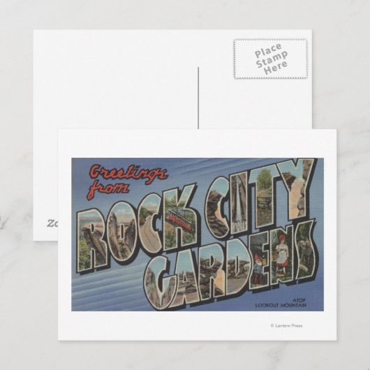 Grote letterscènes - Rock City Gardens, TN Briefkaart (Voorkant / Achterkant)