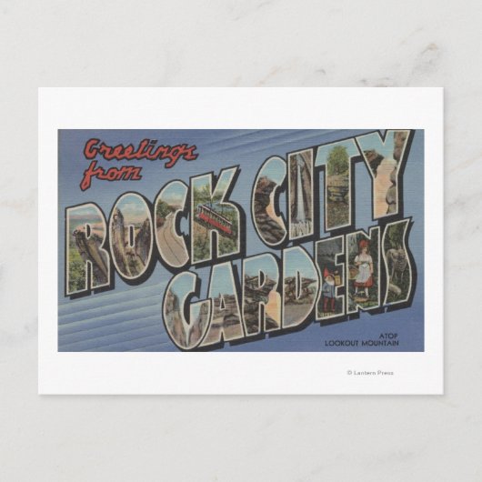 Grote letterscènes - Rock City Gardens, TN Briefkaart (Voorkant)