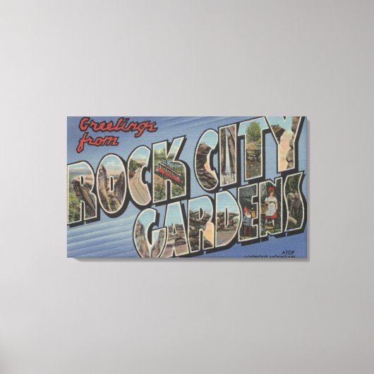 Grote letterscènes - Rock City Gardens, TN Canvas Afdruk (Voorkant)