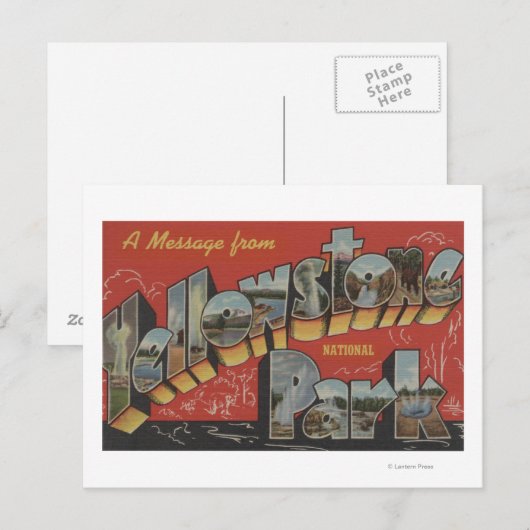 Grote letterscènes - Yellowstone Nat'l Park, WY Briefkaart (Voorkant / Achterkant)