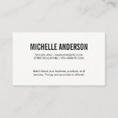 Grote lettertype / dynamisch visitekaartje (Achterkant)