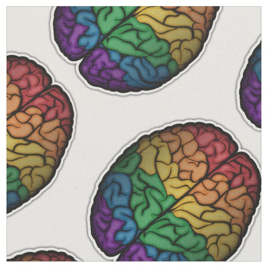 Grote LGBTQ Pride Rainbow Brain Vector Stof (Close Up)