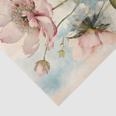 Grote Licht Abstracte Roze Pioen met Blauw Tissuepapier (Detail)