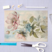 Grote Licht Abstracte Roze Pioen met Blauw Tissuepapier (Craft)