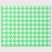 Grote Licht Groen en Witte Houndstooth Cadeaupapier (Vlak)