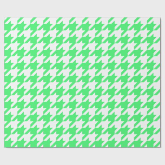 Grote Licht Groen en Witte Houndstooth Cadeaupapier (Vlak)