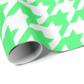Grote Licht Groen en Witte Houndstooth Cadeaupapier (Rol Hoek)