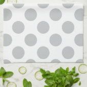 Grote lichte grijze pols theedoek (Gevouwen)