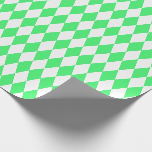 Grote lichte groene en witte Harlequin Cadeaupapier (Hoek)
