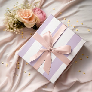 Grote lichte paarse en witte strepen cadeaupapier