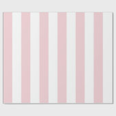 Grote lichte roze en witte strepen cadeaupapier (Vlak)