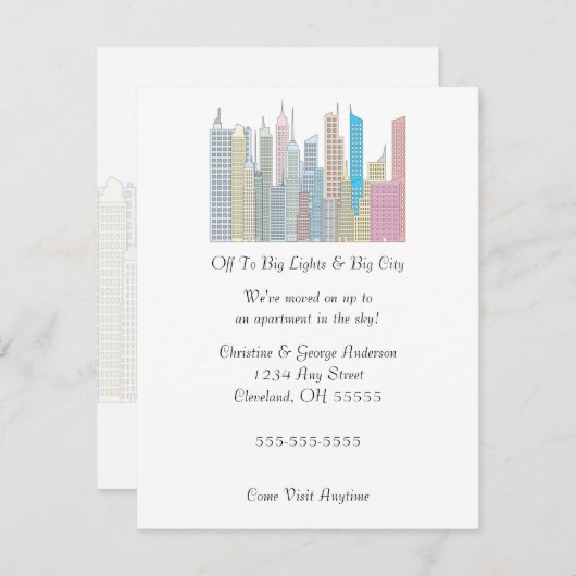 Grote Lichten Grote Stad Bewegende aankondiging (Voorkant / Achterkant)