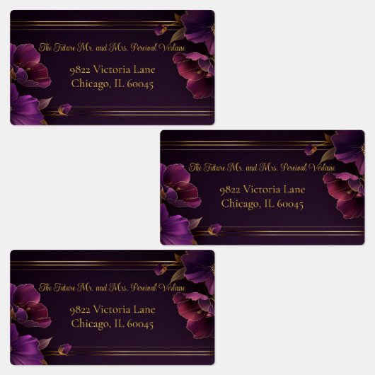 Grote Lichtgevende Viooltjes Paarse Retouradres Labels (Groep)