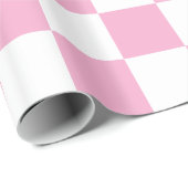 Grote lichtroze en witte geruite cadeaupapier (Rol Hoek)