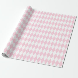 Grote lichtroze en witte harlequin cadeaupapier