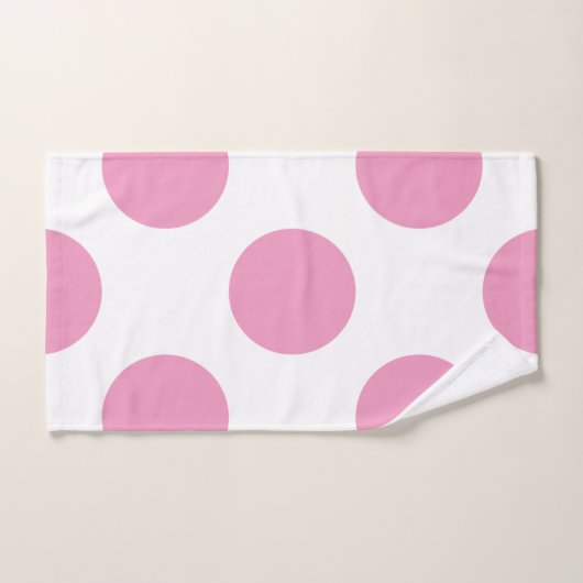 Grote lichtroze pooldots bad handdoek (Handdoek)