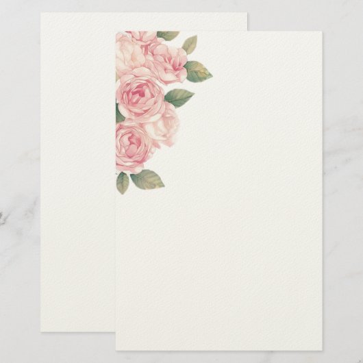 Grote lichtroze Rozen als decoratie Briefpapier (Voorkant / Achterkant)