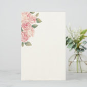 Grote lichtroze Rozen als decoratie Briefpapier (Staand voorkant)