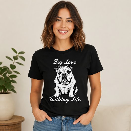 Grote Liefde Bulldog Leven T-shirt