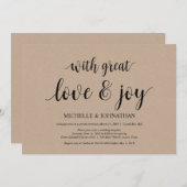 Grote liefde en vreugde, uitnodigingen voor een in (Voorkant / Achterkant)