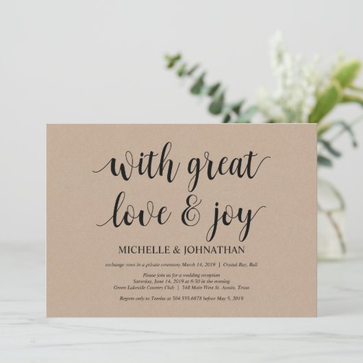 grote liefde en vreugde, uitnodigingen voor een in (Staand voorkant)