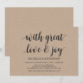 grote liefde en vreugde, uitnodigingen voor een in (Voorkant / Achterkant)