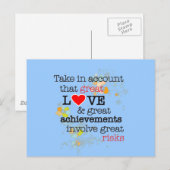 Grote Liefde & Grote Risico's Briefkaart (Voorkant / Achterkant)