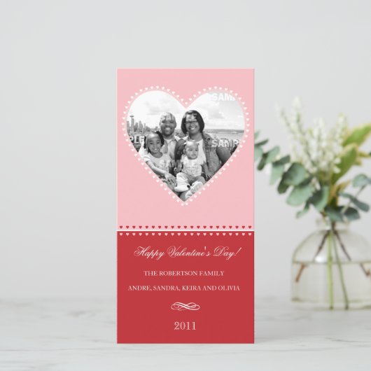 Grote liefhebbende foto-kaart feestdagenkaart (Staand voorkant)