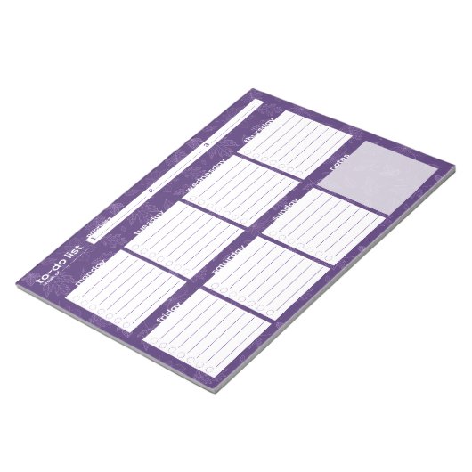 Grote lijst van wekelijkse taken - Leaf Design Notitieblok (Schuin)