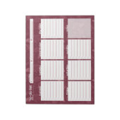 Grote lijst van wekelijkse taken - Leaf Design Notitieblok (Linkerzijde)