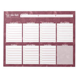Grote lijst van wekelijkse taken - Leaf Design Notitieblok
