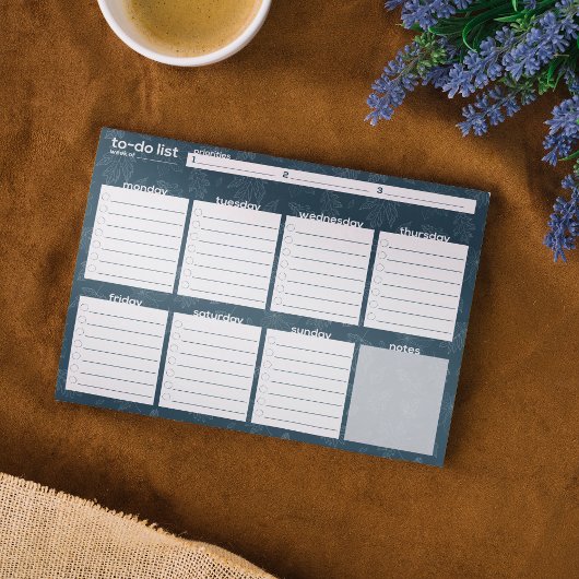 Grote lijst van wekelijkse taken - Leaf Design Notitieblok