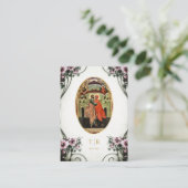 Grote Lila Bloemen Orthodox Bruiloft Gebed Kaart Plaatskaartje (Staand voorkant)