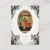 Grote Lila Bloemen Orthodox Bruiloft Gebed Kaart Plaatskaartje (Voorkant)