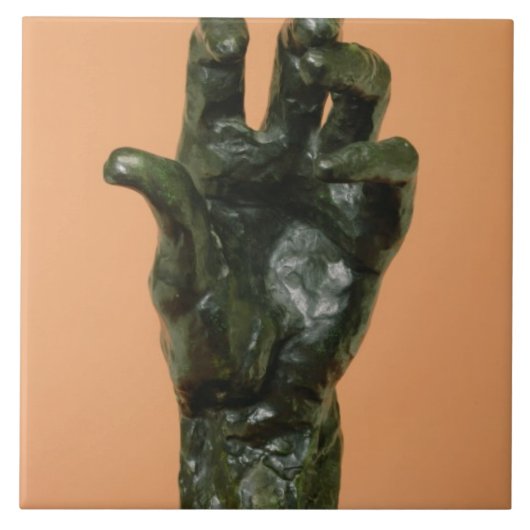 Grote linkerhand (brons) tegeltje (Voorkant)